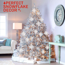 Ayieyill 24 Pieces Christmas Snowflake Drop Ornament Acrylic Icicle Christmas Hanging Acrylic Crystal Snowflake Decoration Hanging Acrylic Snowflakes (Clear)