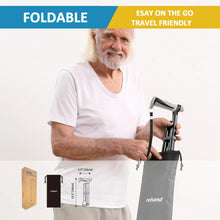 REHAND Adjustable Foldable Walking Cane for Seniors - Lightweight Heavy Duty Canes with Non-Slip Grip, Collapsible Design (Black) - Brands For Less USA