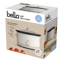 bella 6 Qt Manual Slow Cooker with 3 Temperature Settings, Ceramic Nonstick Coating, Dishwasher Safe Stoneware Pot & Tempered Glass Lid, Oatmilk