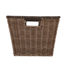 Better Homes & Gardens Large Poly Rattan Decorative Storage Basket with Handles, 14 in x 11 in x 8.5 in