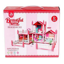Dollhouse Play Toys Set, 5 Rooms Kids Dollhouse with Doll Toy Figure, Furniture and Accessories, Doll House Gift Toys for Kids Girls Ages 3 & Up, Pink - Brands For Less USA