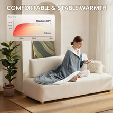 MaxKare 50" x 60" Electric Throw Blanket with 6 Heating Levels & 1-5H Auto-off, Machine Washable Flannel & Sherpa, Gray & White