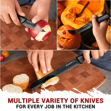 Astercook 6 Piece Starry-Sky Kitchen Knife Set, Carbon German Stainless Steel Knife Set with 6 Blade Guards, Non-stick Coating & Dishwasher Safe, Perfect Gifts for Kitchen