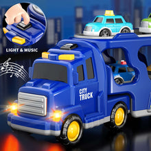 Lucky Doug Small Transport Truck Toys for Toddlers Ages 1-3-5, 5 in 1 Carrier Truck Toys with Light and Sound, Boys Birthday Gift Toys for a 2 3 4 5
