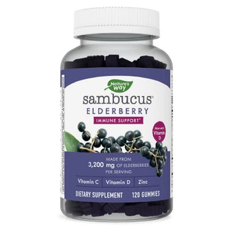 NatureÕS Way Sambucus Immune Gummies, Elderberry, Vitamin C, Vitamin D3, Zinc (120 Ct.) - Brands For Less USA