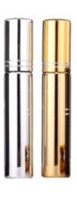 Refillable Perfume Atomizer Spray Bottles, 10ml, Pack of 4, 2 Gold and 2 Silver, Electroplated Aluminum, Portable for Travel