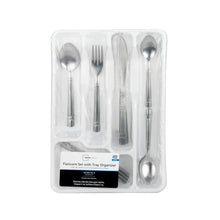 Mainstays 49 Piece Elena Adult Stainless Steel Flatware and Organizer Tray Value Set Silver, Service for 8 - Brands For Less USA