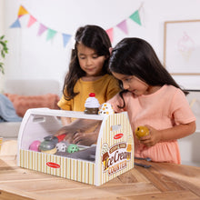 Melissa & Doug Wooden Scoop and Serve Ice Cream Counter With Play Food and Accessories (28 Pcs)