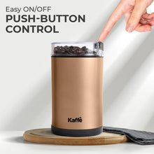 Kaffe Coffee Grinder Electric Copper, (3.5oz/14 Cup) w Free Cleaning Brush