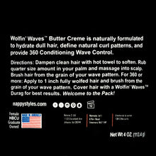 (6 pack) Nappy Styles Wolfin' Waves Wave Butter Crème, 360 Nourish, Hold and Definition, 4oz., Unisex