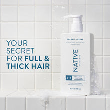 (6 pack) Native Full & Thick 2 in 1 Men's Shampoo and Conditioner, Sea Salt & Cedar, 16.5 fl oz