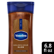 (6 pack) Vaseline Glazed and Glisten Golden Hour Glow Vanilla Cocoa Shimmering Body Gel Oil with Ultra-Hydrating Lipids and 100% Pure Cocoa Butter, 6.8 fl oz