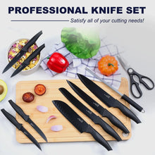 Vesteel Knife Set for Kitchen with Block, 15 Pcs High Carbon Stainless Steel Kitchen Knife Set with Self Sharpening