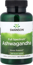 Swanson Full Spectrum Ashwagandha - 450mg Vegan Capsules for Stress Relief &amp; Wellness