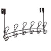 Mainstays SnugFit 6-Hook Over-the-Door Towel and Robe Rack, Black