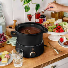 Beautiful 3 Qt Electric Fondue Set with Bonus 2 qt Ceramic Pot, Black Sesame by Drew Barrymore