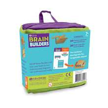 MindWare KEVA Brainbuilders, 3D brain building STEM challenges for boys & girls, Try to build the image, Practice spatial thinking, 20 planks & 30 puzzles