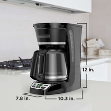 BLACK+DECKER Programmable 12-Cup Drip Coffee Maker with Custom Brew Strength, Black