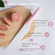 Astercook Knife Set, 14 Pieces Kitchen Knives Set with Healthy Anti-Rust Coating, Stainless Steel Knife Sets with Built-in Sharpener, Sharp & Rust Resistant Dishwasher Safe