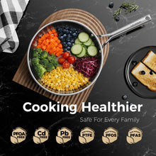 naturepan 3-Ply Hybrid Diamond-Titanium Ceramic Nonstick Frying Pan Set, 3-Piece (8,9.5” & 11”), Stainless Steel Pan, Dishwasher Safe & Oven Safe - Brands For Less USA