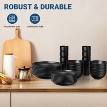 Vajilla de paja de trigo TINANA, para 8 personas, 32 piezas, irrompible, apta para microondas y lavavajillas. 