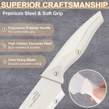 Walchoice 15 Pieces Knife Set with Block, High Carbon Stainless Steel Kitchen Knife Set with Sharpener, Rust Resistant & Dishwasher Safe