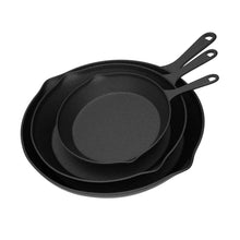 Home-Complete Set of 3 Cast Iron Skillet Set, Pre-Seasoned Oven-Safe Non-stick Frying Pans - 10”, 8”, 6” (Black) - Brands For Less USA