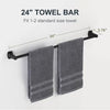 Mainstays 24-inch Square Wall Mount Towel Bar Matte Black Finish with Hardware