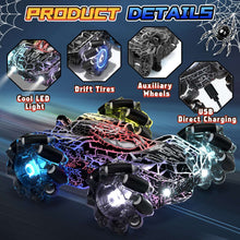 Remote Control Car, RC Car Toys for Boys 5 6 7 8 9 10 Year Old, Double Sided RC Car with Gesture Sensing & Cool Light, 2.4Ghz RC Stunt Car for Kids Outdoor Toys