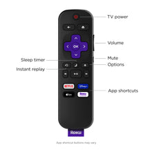 Roku TV Remote Control - Simple Setup & App Shortcuts - Compatible with Roku TV models ONLY - Black