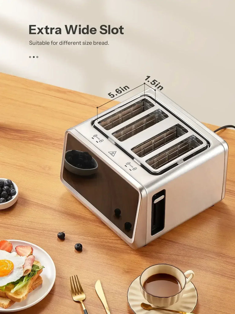 Toaster Speed Control Switch 4 Slice Toaster, Touchscreen & Dual Independent Control Panel– Brands ...