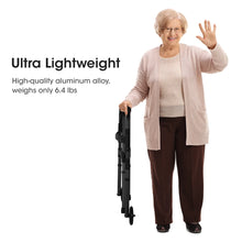 MaxKare Folding Walker with Wheels, 8 Levels Adjustable Height 30.5"-37.5", 300lbs Weight Capacity, Lightweight, for Senior, Black - Brands For Less USA