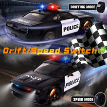 Remote Control Car, 1:20 Scale 15KM/H 4WD Drift Car with LED Lights & 2 Rechargeable Batteries, Racing Drift Car Toy for 3-8 Boys & Girls