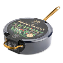 Thyme & Table Non-Stick 5 Quart Signature Sauté Pan with Glass Lid, Black & Gold - Brands For Less USA
