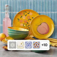 Member'S Mark 12-Piece Bamboo Melamine Dinnerware Set (Assorted Colors)