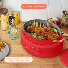 Beautiful 10-in-1 , 6 Qt Electric Multi-Cooker, Tomato Red by Drew Barrymore