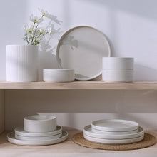 Famiware 12-Piece Stoneware Dinnerware Set with Plates & Bowls for 4, White