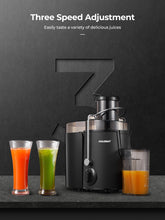 Juicer Machine with Wide Mouth 3" Feed Chute for Fruits and Vegetables, Black