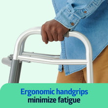 Medline Lightweight Folding Walker for Seniors with 5-Inch Wheels, Steel, Silver, 300 lb Weight Capacity - Brands For Less USA