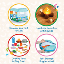 Battat Happy Camper Pop-Up Fabric Tent with 20+ Camping Accessories, Toddler and Preschool Toys