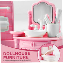 Dollhouse Furniture Set Accessories,Small Dollhouse Miniature Pretend Play Family Toys Gift,Toddler Boy Girl Kid 3Y+ Mini Bedroom/Livingroom/Bathroom/Kitchen