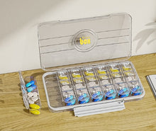 Weekly Pill Organizer, 21 Grids, Compact, Portable for Elderly Parents, Patients (Medium 21 Grids)