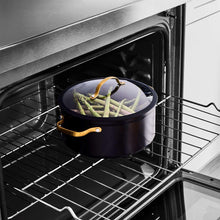 Thyme & Table 5 Qt Non-Stick Stock Pot with Glass Lid in Black & Gold, Signature Collection - Brands For Less USA