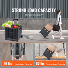 KFFKFF Folding Shopping Cart Foldable Utility Cart 80 lbs Telescopic Handle