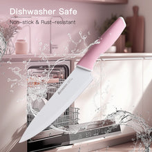 Astercook Knife Set, 14 Pieces Kitchen Knives Set with Healthy Anti-Rust Coating, Stainless Steel Knife Sets with Built-in Sharpener, Sharp & Rust Resistant Dishwasher Safe