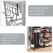 Mainstays Black 7-Tier Shoe Rack with Space-Saving Design, Holds 21 Pairs