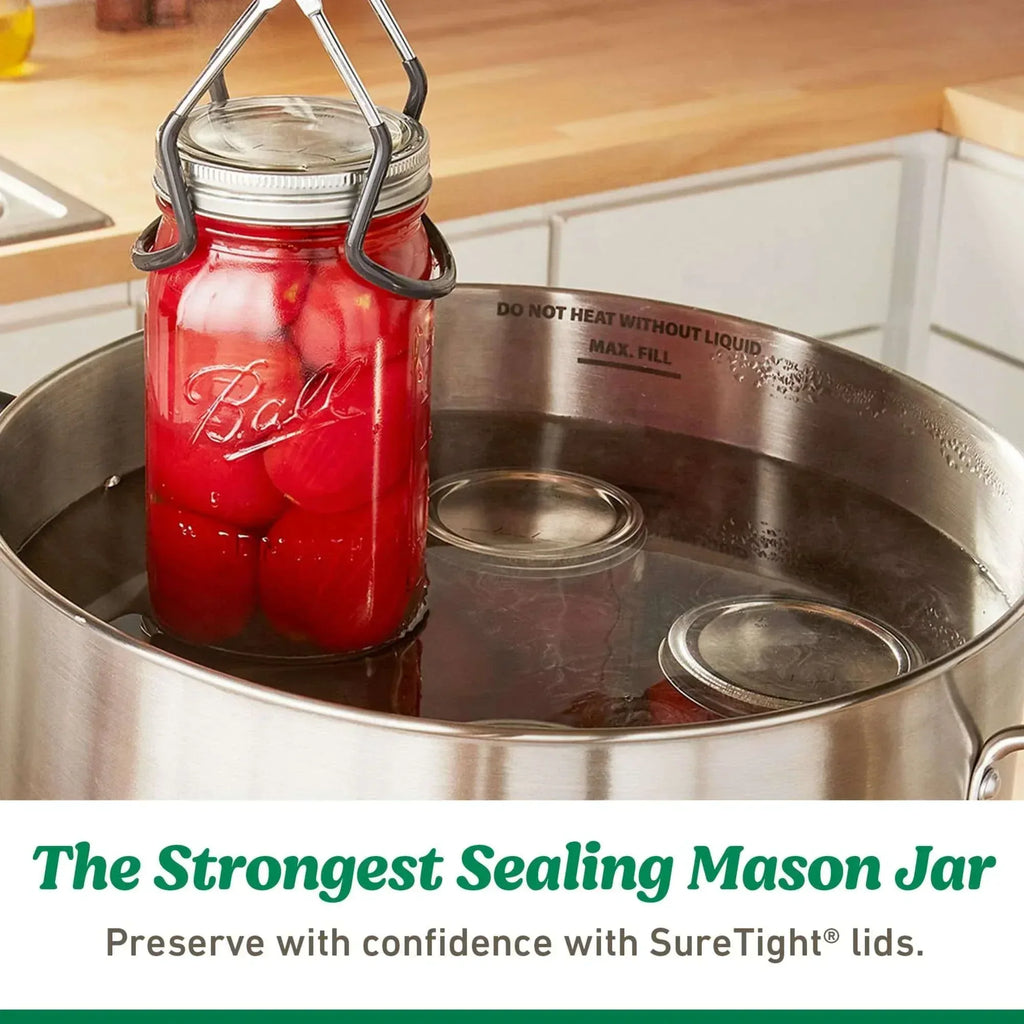 Ball Glass Mason Jar W/Lid & Band, Wide Mouth, 64 Ounces, 6 Count ...