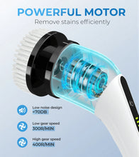 BIMZUC Electric Spin Scrubber, Cordless Cleaning Brush, 7 Replaceable Heads, Extendable Handle, White - Brands For Less USA