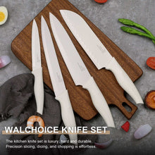 Walchoice 15 Pieces Knife Set with Block, High Carbon Stainless Steel Kitchen Knife Set with Sharpener, Rust Resistant & Dishwasher Safe