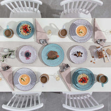 Vancasso, Series Vine, 16-Piece Stoneware Dinnerware Set, Blue and Beige Dinner Set, Service for 4 - Brands For Less USA